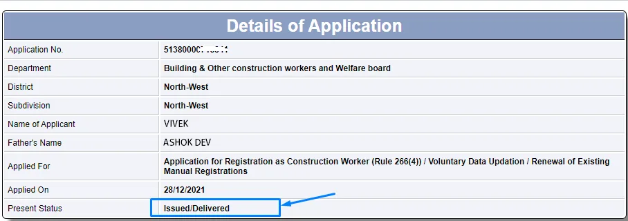 Delhi Labour card Status 2022 Delhi Labour card Status 2022