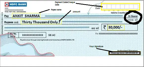 चेक बुक कैसे भरते हैं Self Cheque Kaise Bhare - khud ka check kaise bhare 3 cheque kaise bhare