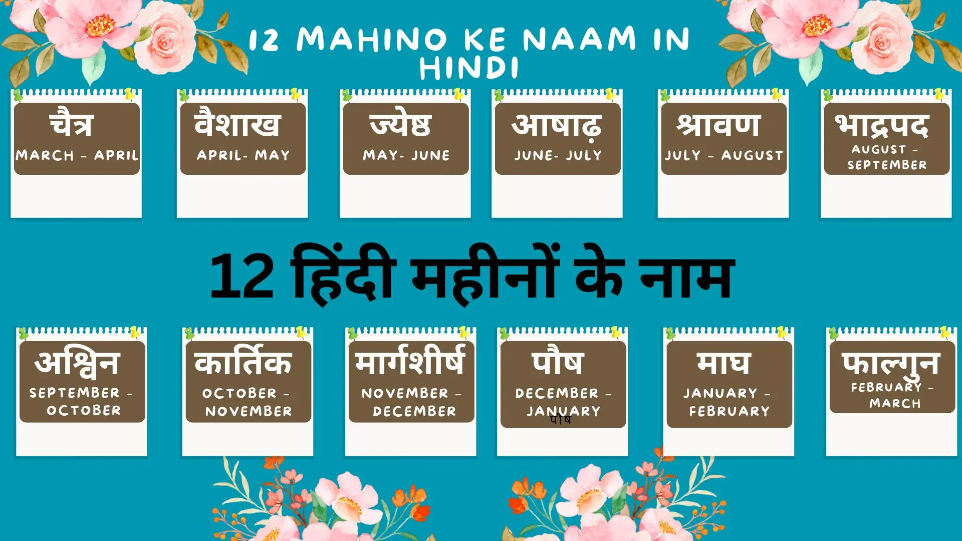 Mahino ke Naam in Hindi
